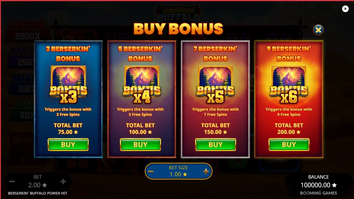 Tampilan visual slot Beserkin’ Buffalo Power Hit dengan latar belakang padang gurun mistis.