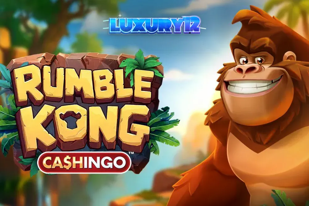Tampilan visual slot Rumble Kong CASHINGO dengan tema hutan yang cerah