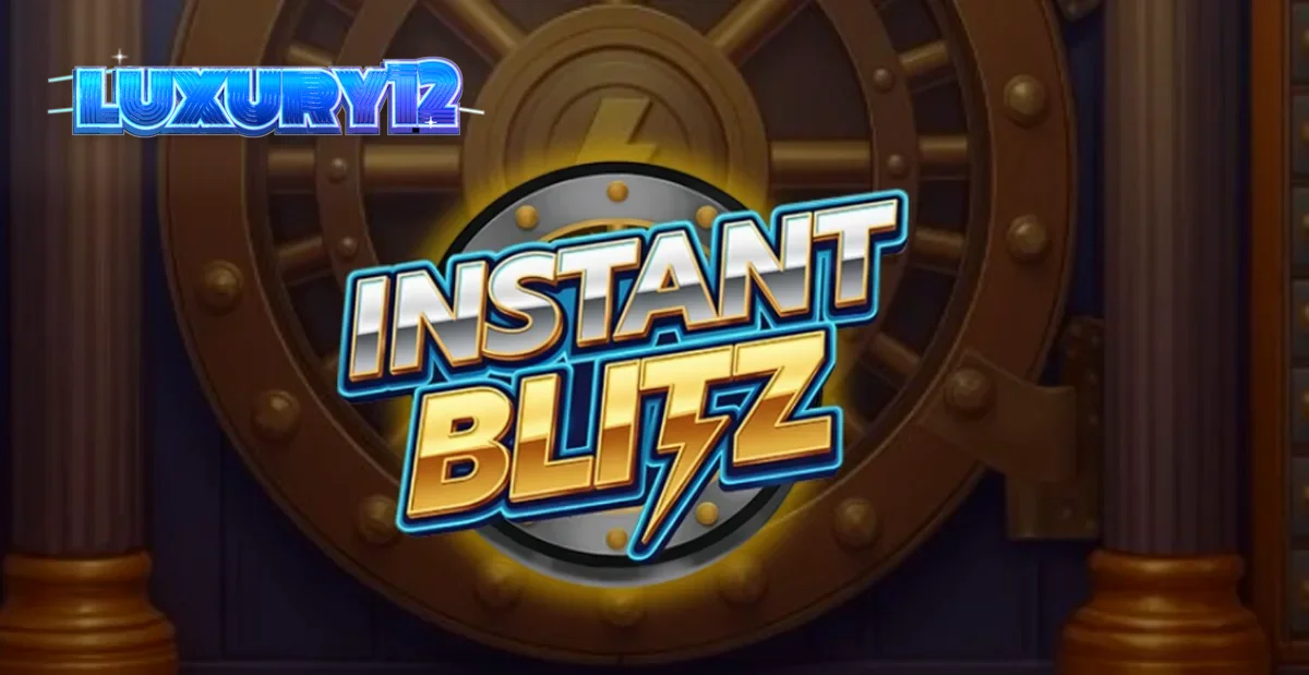 Tampilan layar permainan slot Instant Blitz dengan tema brankas neon